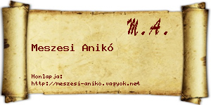 Meszesi Anikó névjegykártya